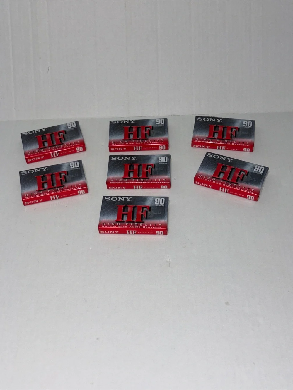 Sony HF 90 Blank Audio Cassettes - Red and Silver Packaging (7 Pack) New